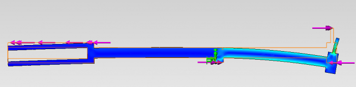 Ketjuvoiman taipuma etuveto.png (28.19 KiB) Katsottu 2205 kertaa Etuvetoisen nojapyörän rungon taipuma